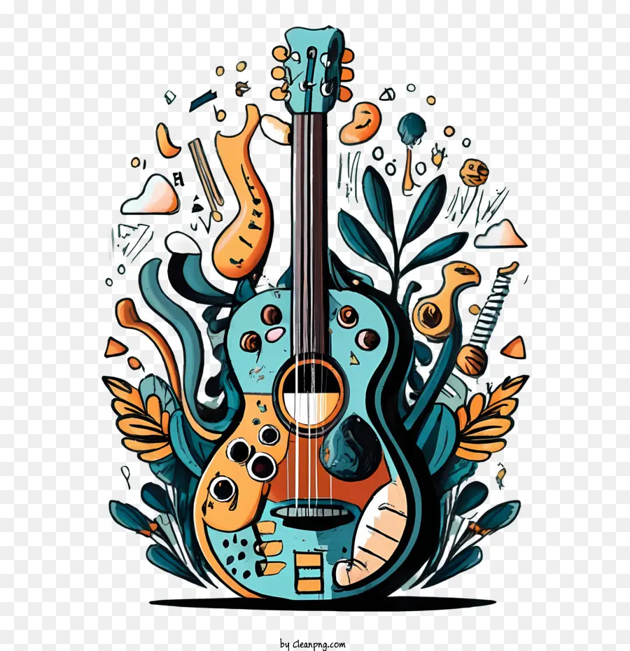 Gitar，Renkli Gitar PNG