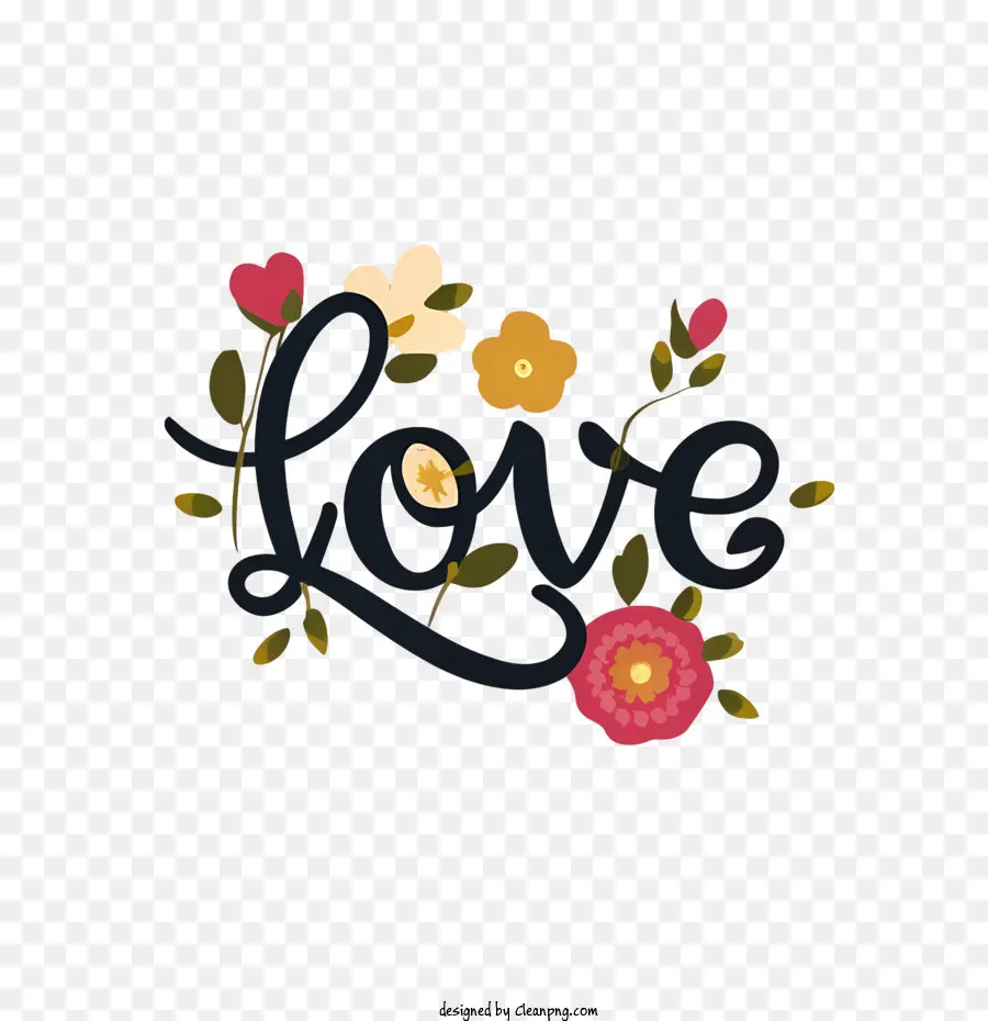 Kelime Sanat Aşkı，çiçek PNG