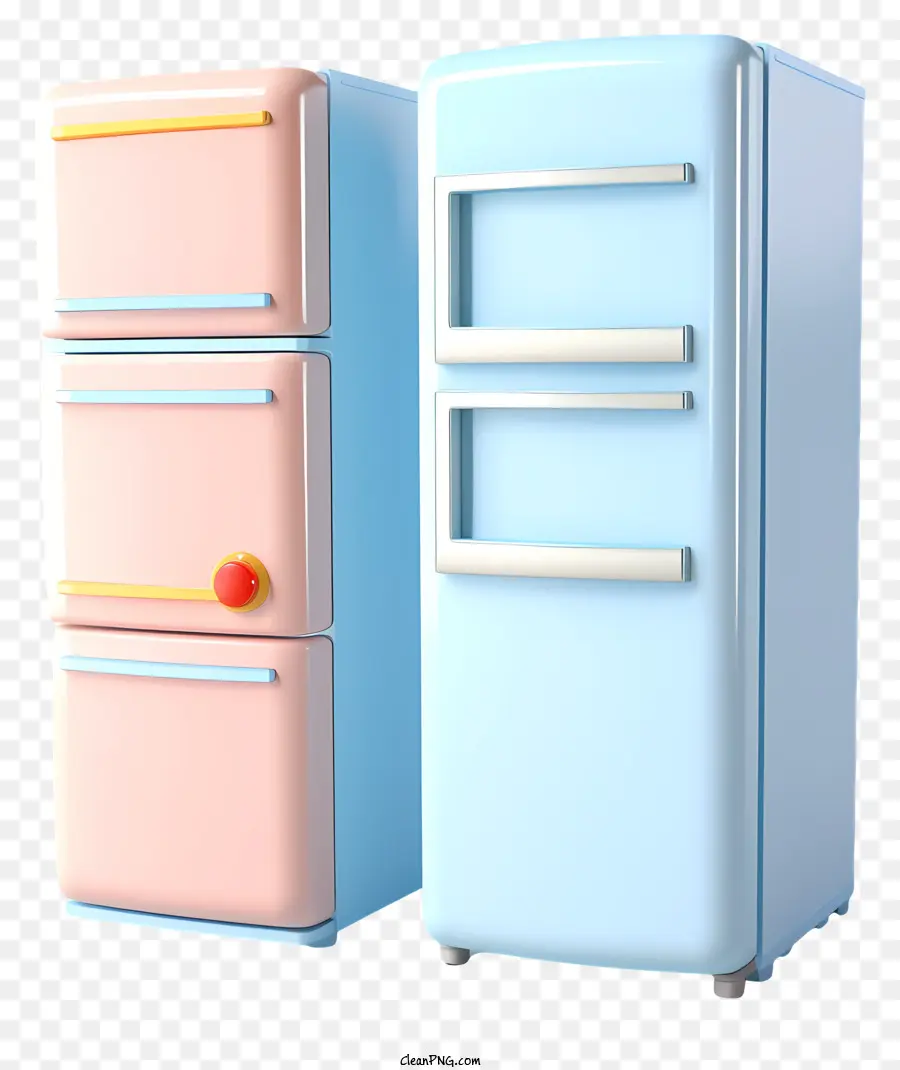 Buzdolabı，Mavi Ve Pembe Renk PNG