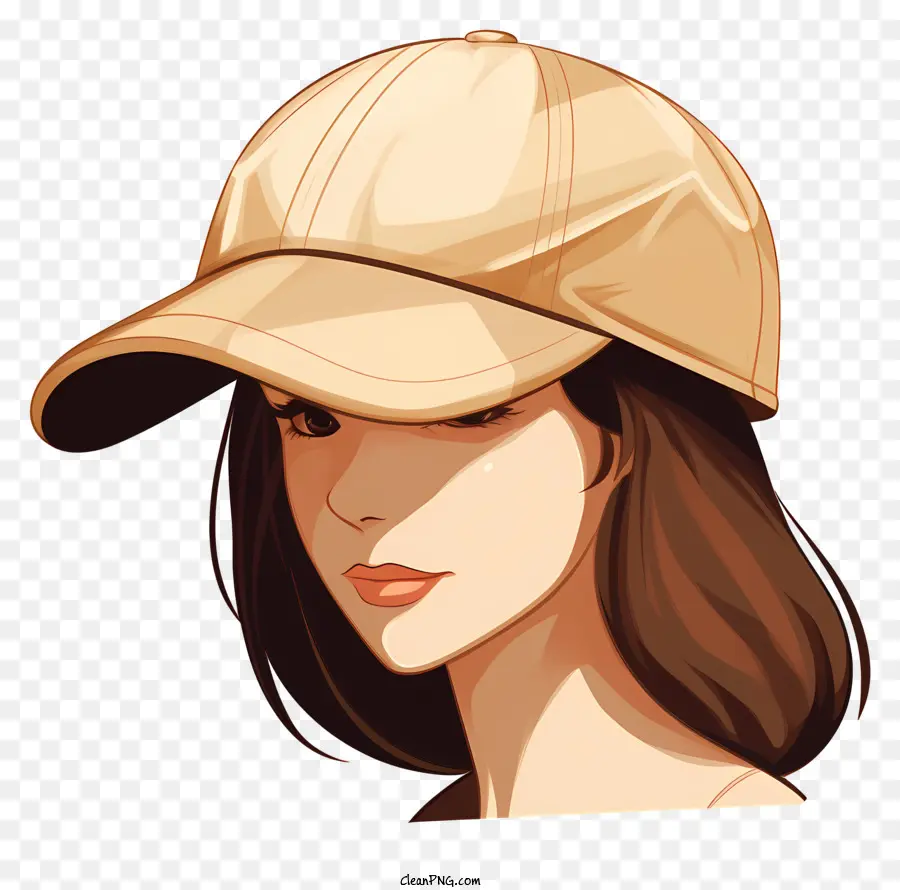 Beyzbol şapkası Giyen Kadın，Kahverengi Beyzbol şapkası PNG