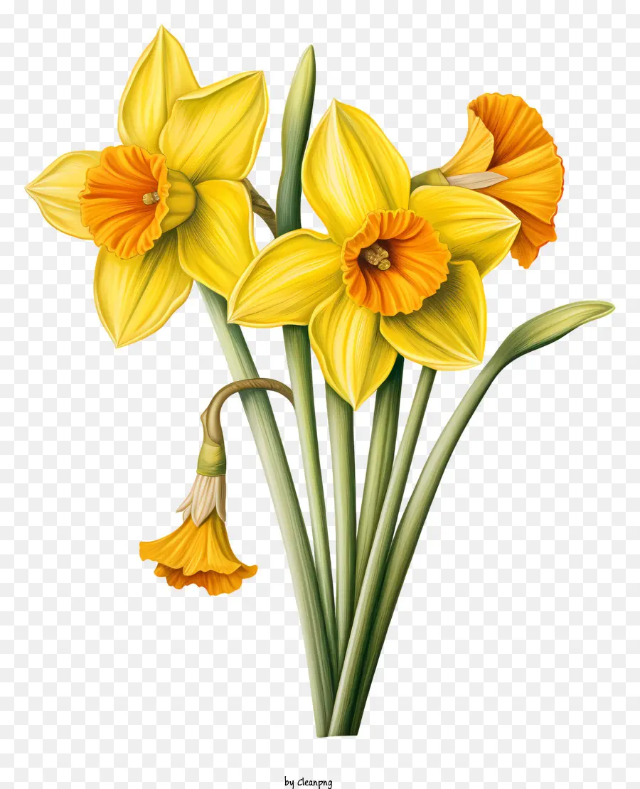 Sarı Nergisler，çiçek Açan Nergis PNG
