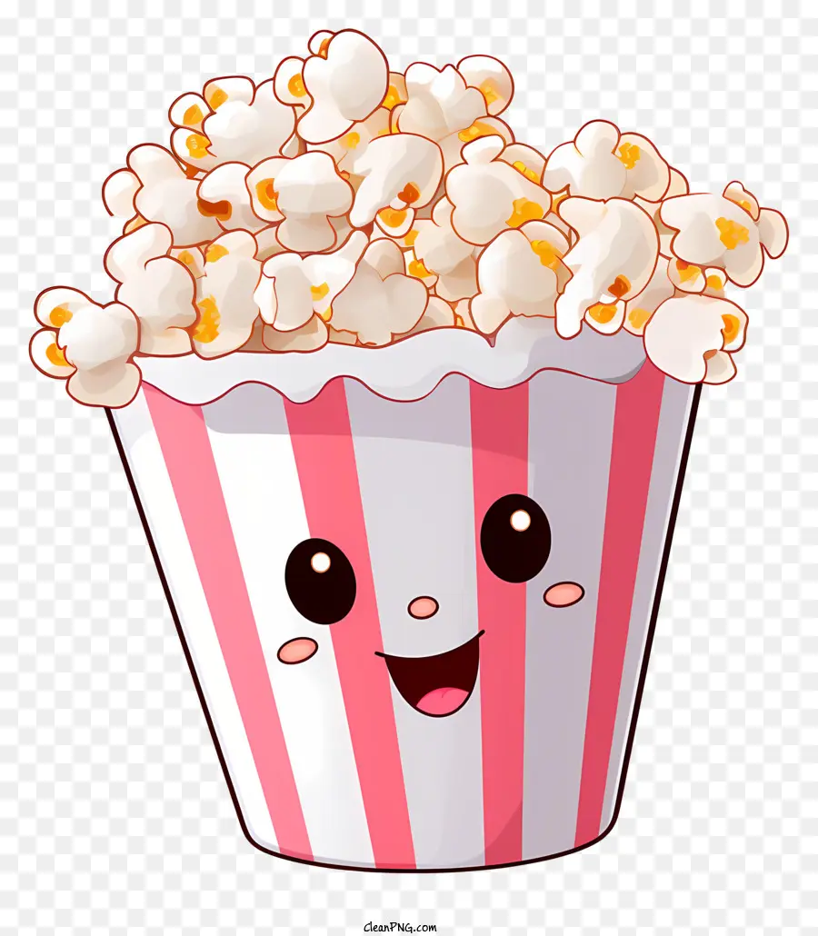 çizgi Film Popcorn，Sevimli çizgi Film Yüzü PNG