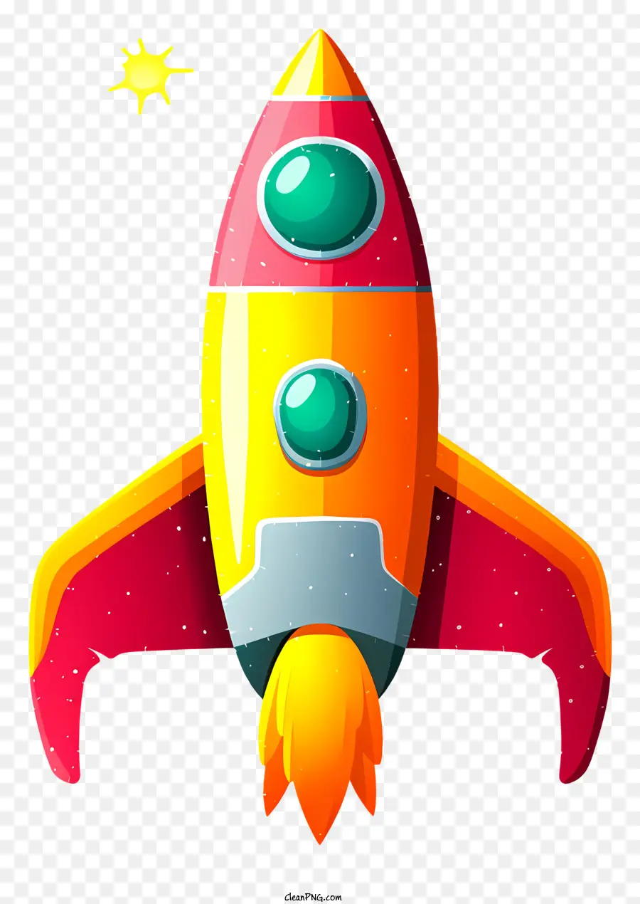 Karikatür Roket，Uzay Animasyon PNG