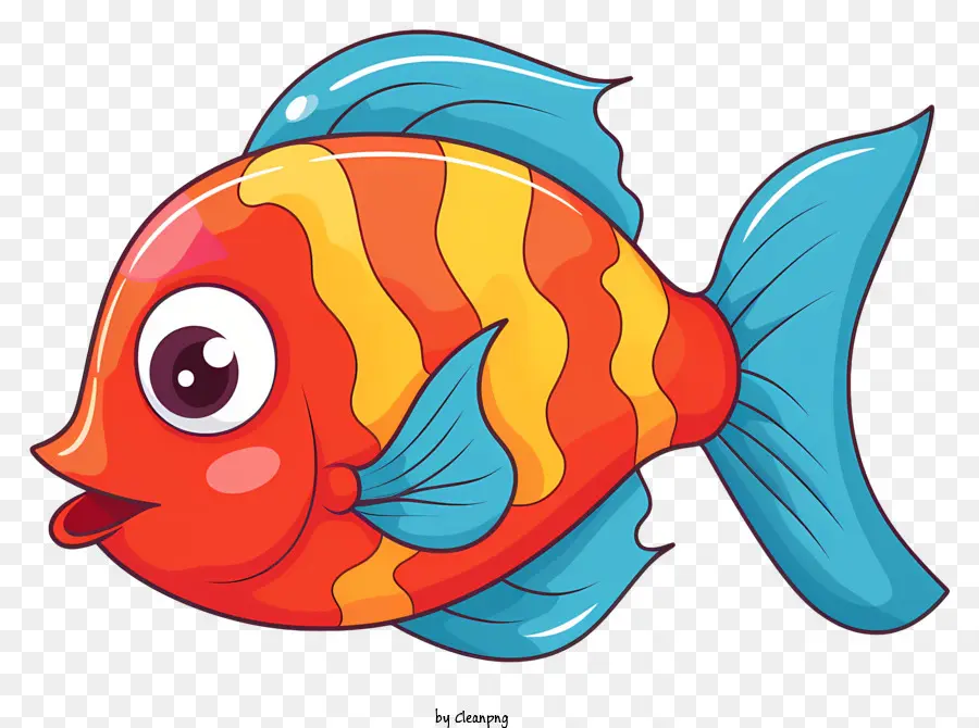 Karikatür Balık，Kırmızı Ve Turuncu Balık PNG