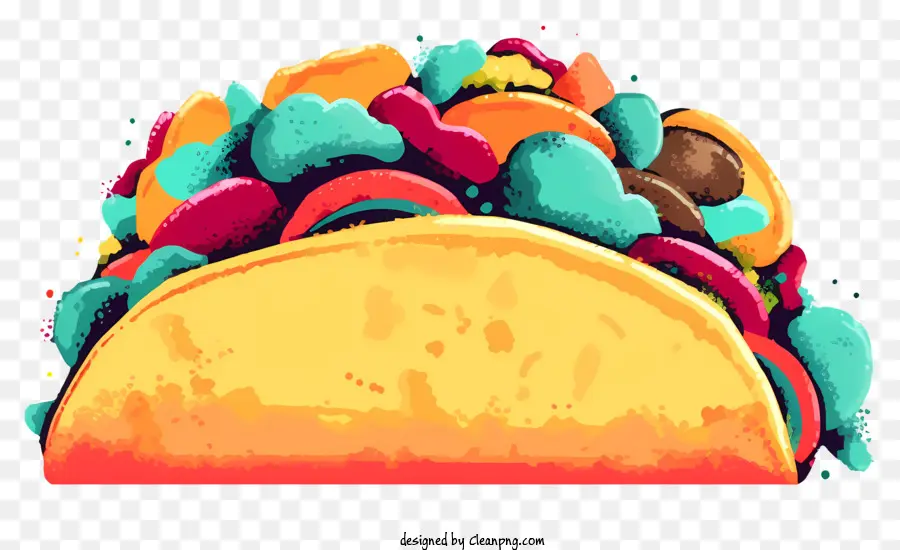 Renkli Taco，Dağınık Taco PNG