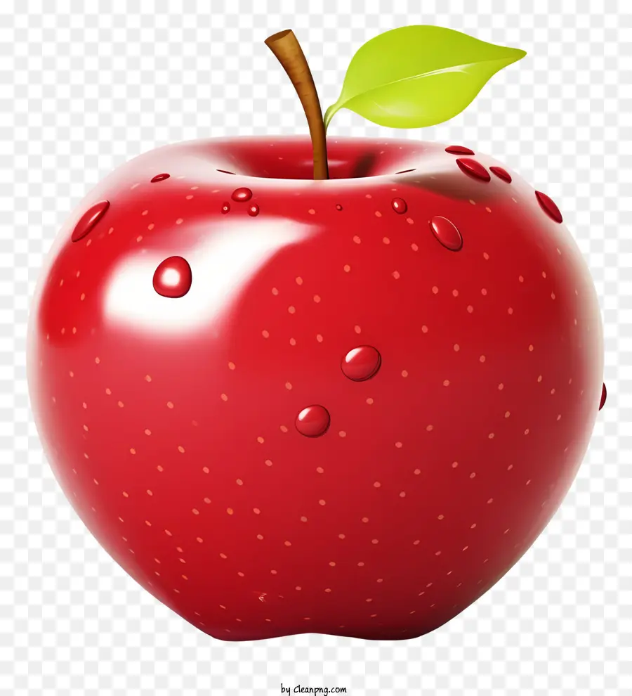 Kırmızı Elma，Yeşil Yaprak PNG