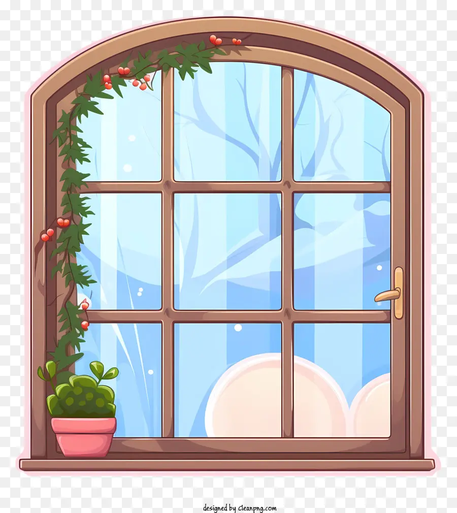 Pencere Dekorasyonu，Kapalı Bitkiler PNG
