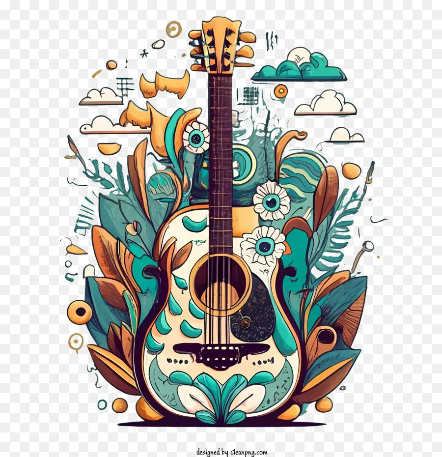 Gitar，Renkli Gitar PNG