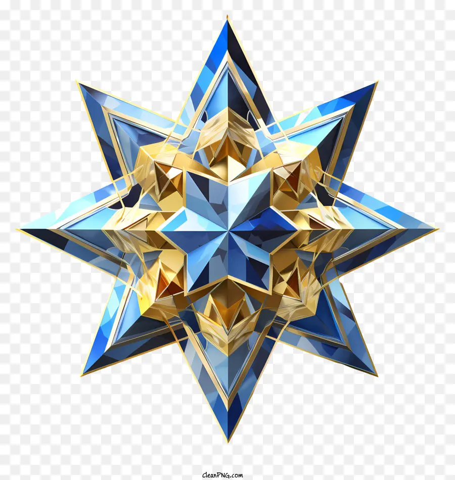 Mavi Ve Altın Yıldız，Geometrik şekil PNG