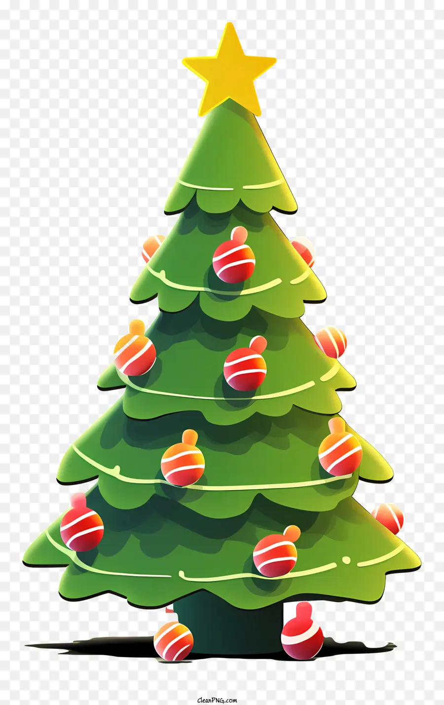Noel Ağacı，Çok Renkli Süslemeler PNG