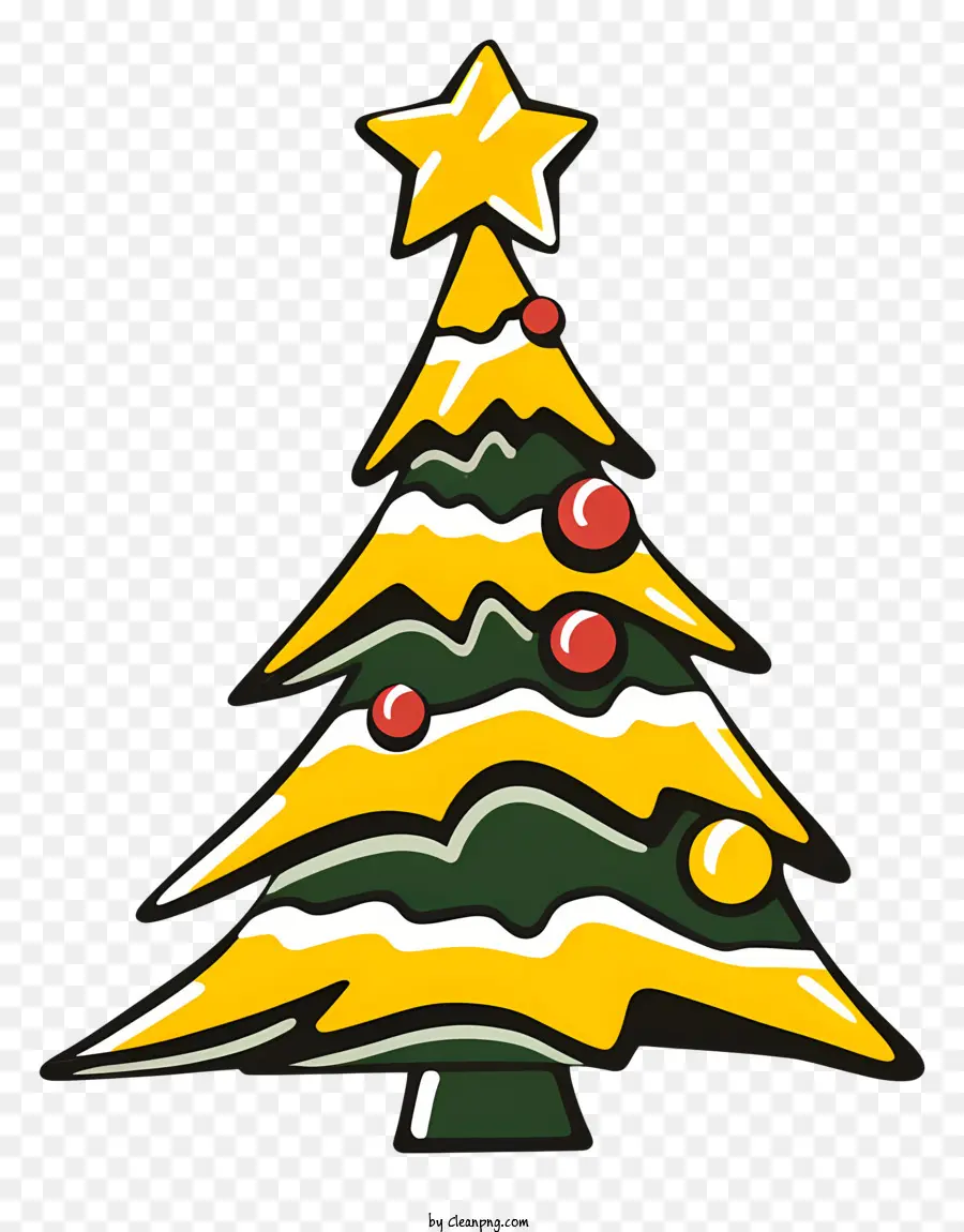 Noel Ağacı，Altın Süslemeler PNG