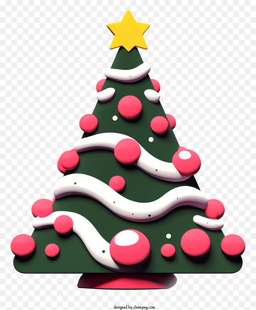 Noel Ağacı，Pembe Ve Beyaz Süslemeler PNG