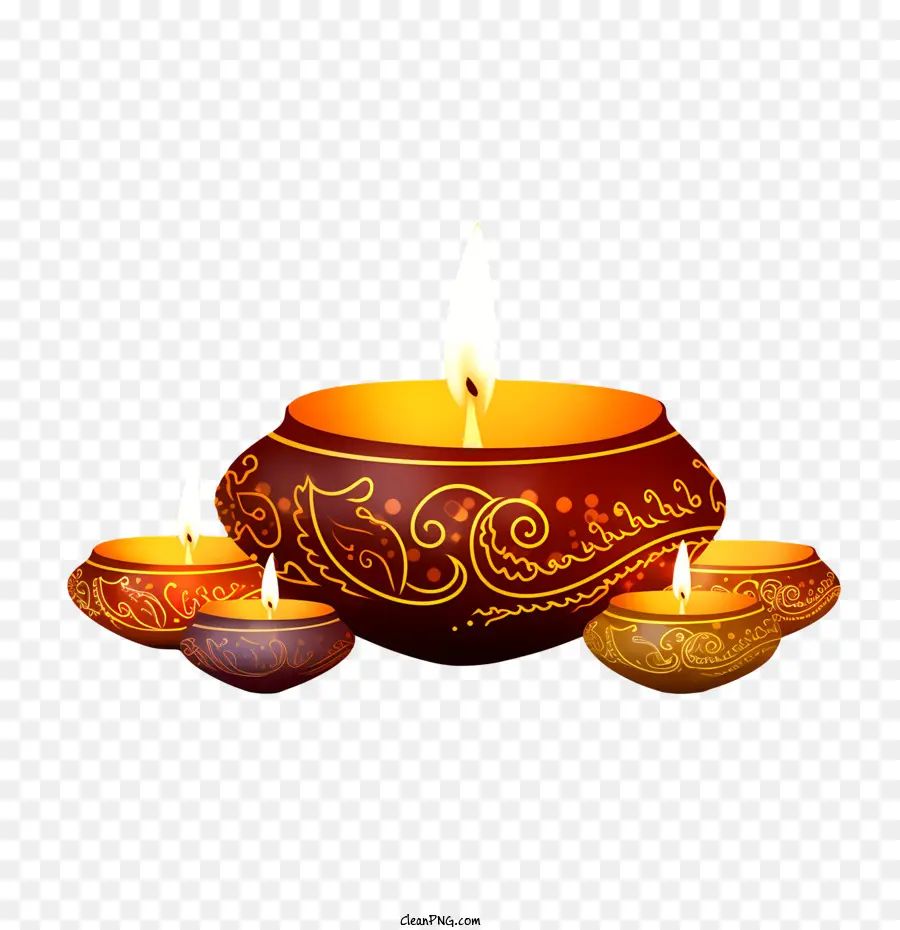 Diwali Diya，Dekoratif Dia PNG