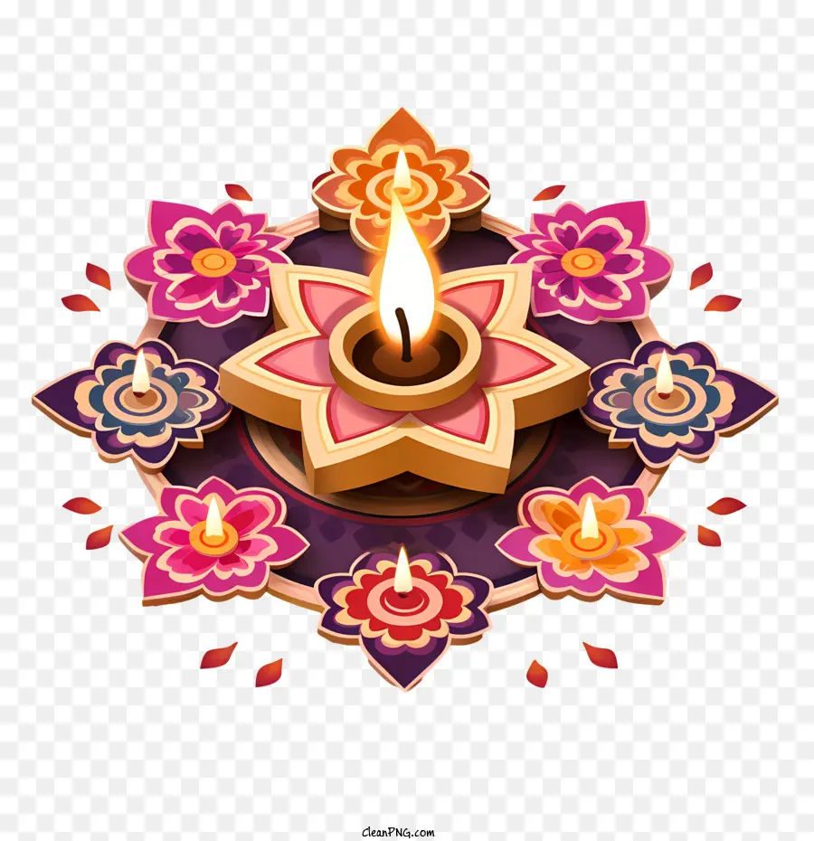 Diwali Rangoli Ve Diyas，Dia Lambası PNG