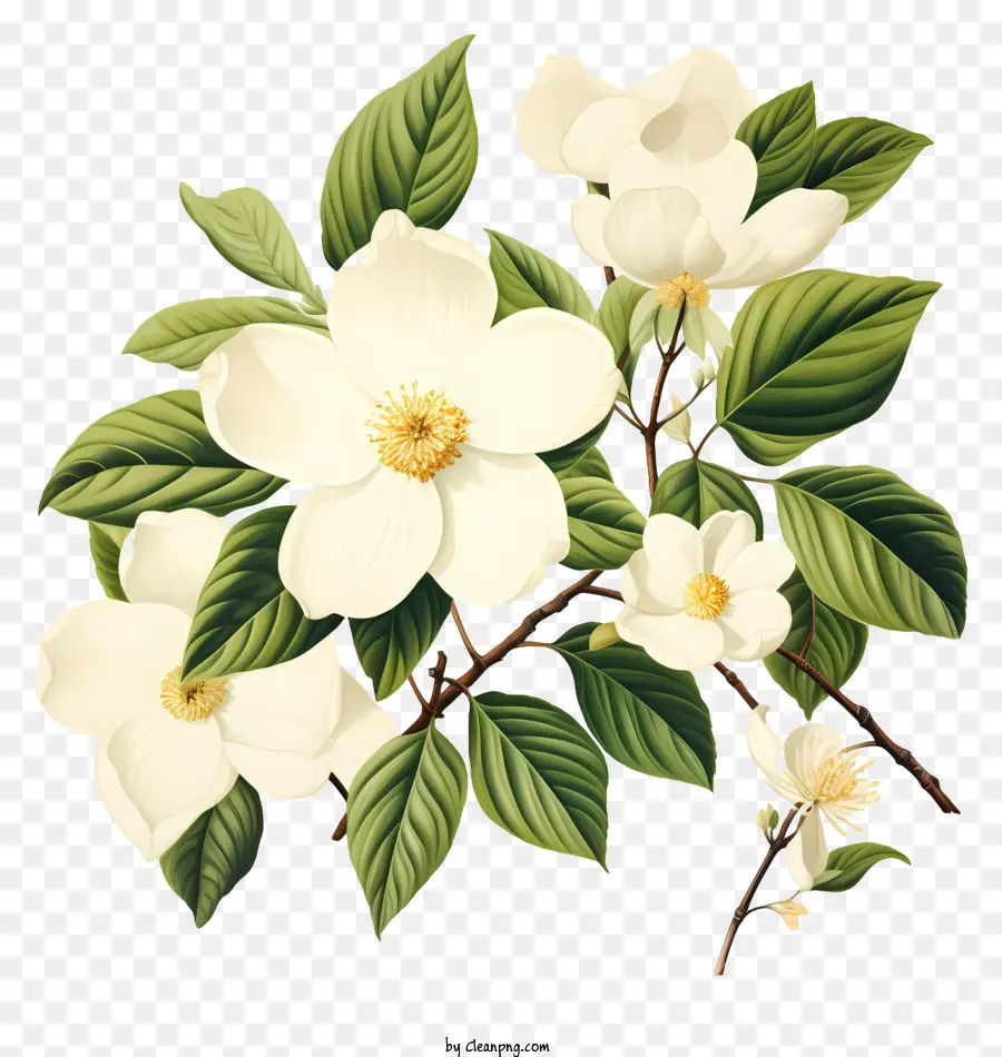 Beyaz çiçek，Yaprakları PNG