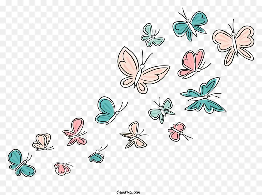 Renkli Kelebekler，Uçan Kelebekler PNG