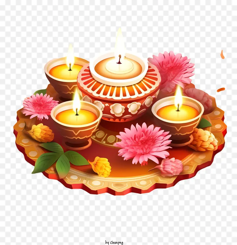 Diwali Diyas，Diya PNG