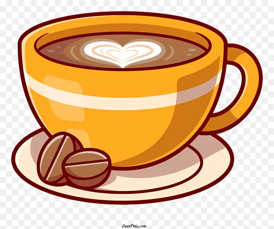 Kahve Fincanı，Kalp şeklinde PNG