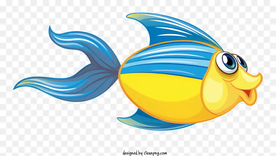 Karikatür Balık，Sarı Ve Mavi Balık PNG