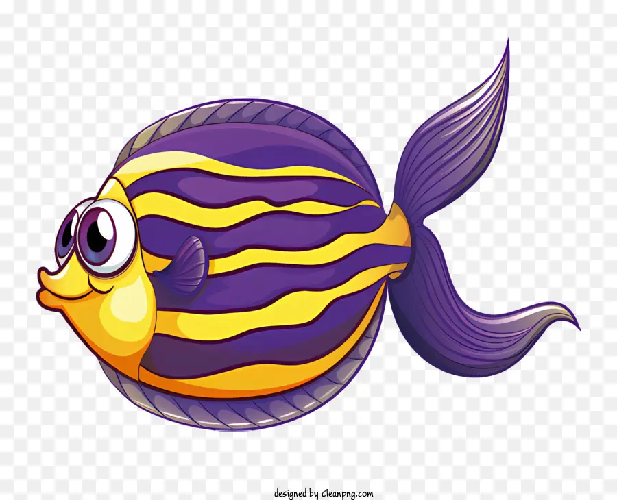çizgili Balık，Mor Ve Sarı Balık PNG