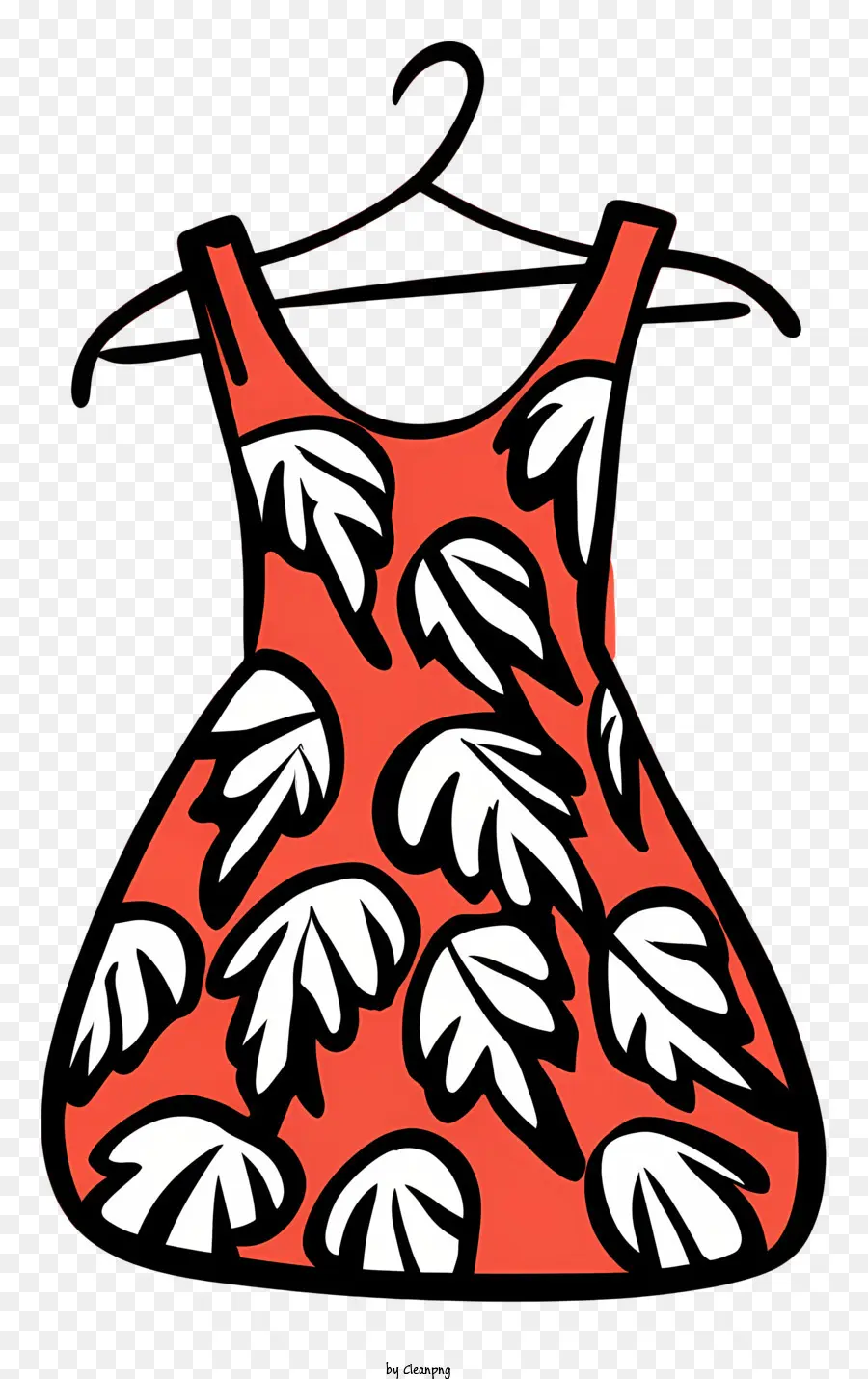 Kırmızı Elbise，çiçek Desenli PNG