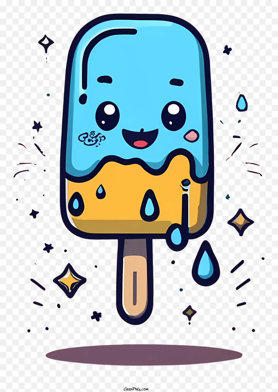 Karikatür Popsicle Karakter，Mavi şapka Popsicle PNG