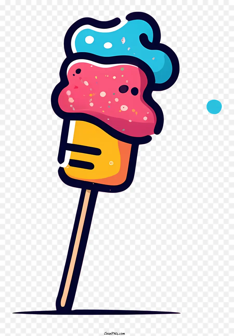 Renkli Dondurma Konisi，Buzlu Dondurma Konisi PNG