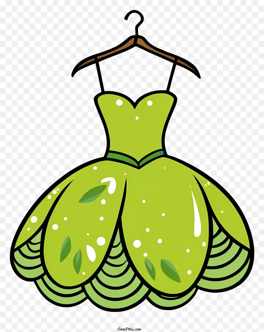 Yeşil Balo Elbisesi，Yuvarlak Boyun çizgisi PNG