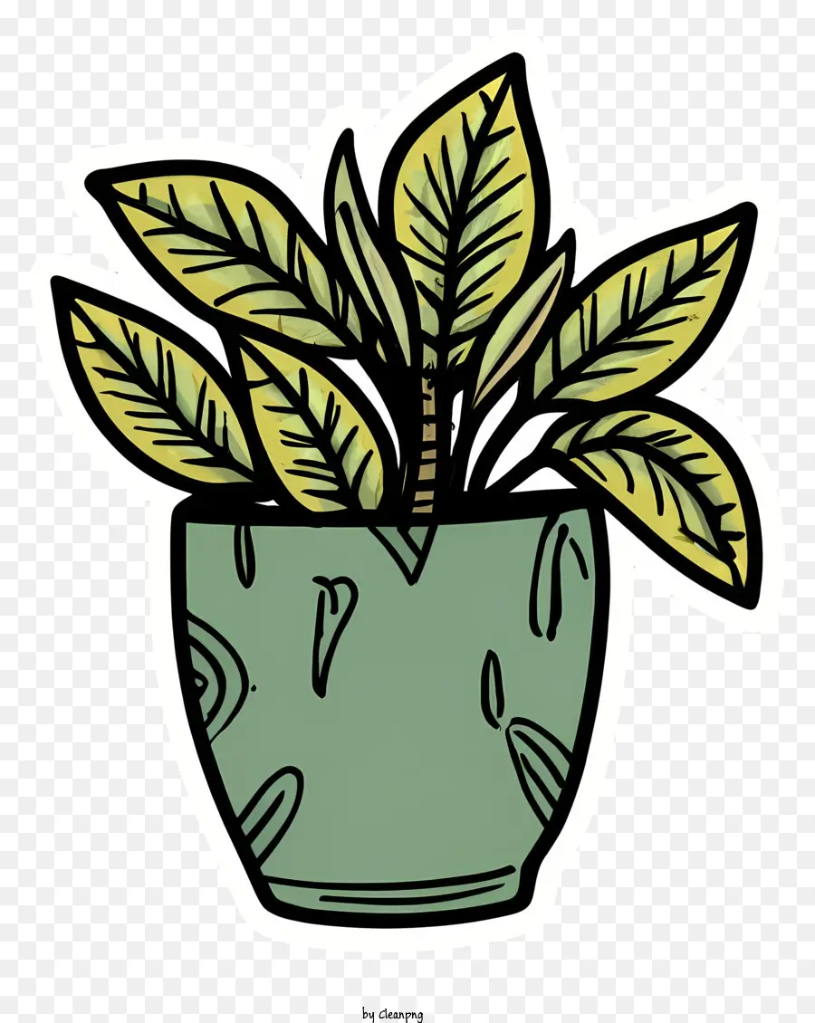 Pot Bitki，Yeşil Yaprakları PNG