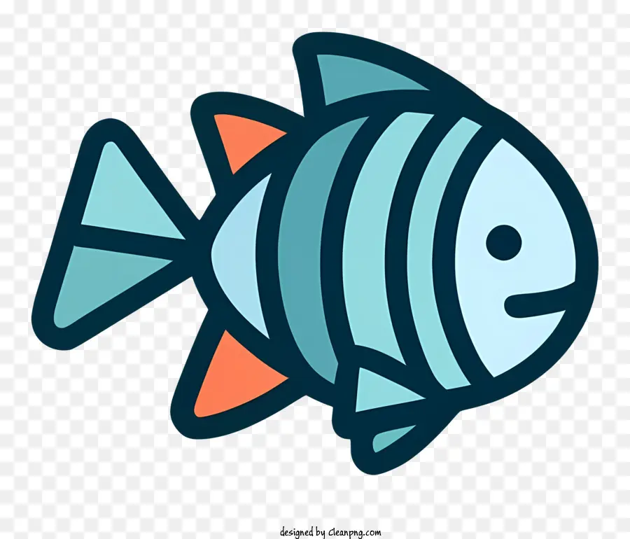Karikatür Balık，çizgili Gövde PNG