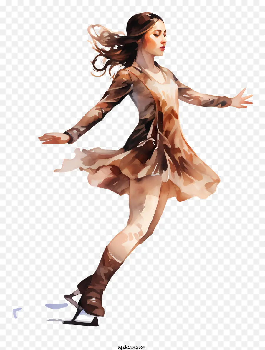 Kahverengi Elbise Dansı Kadın，Uzun Bacaklar PNG