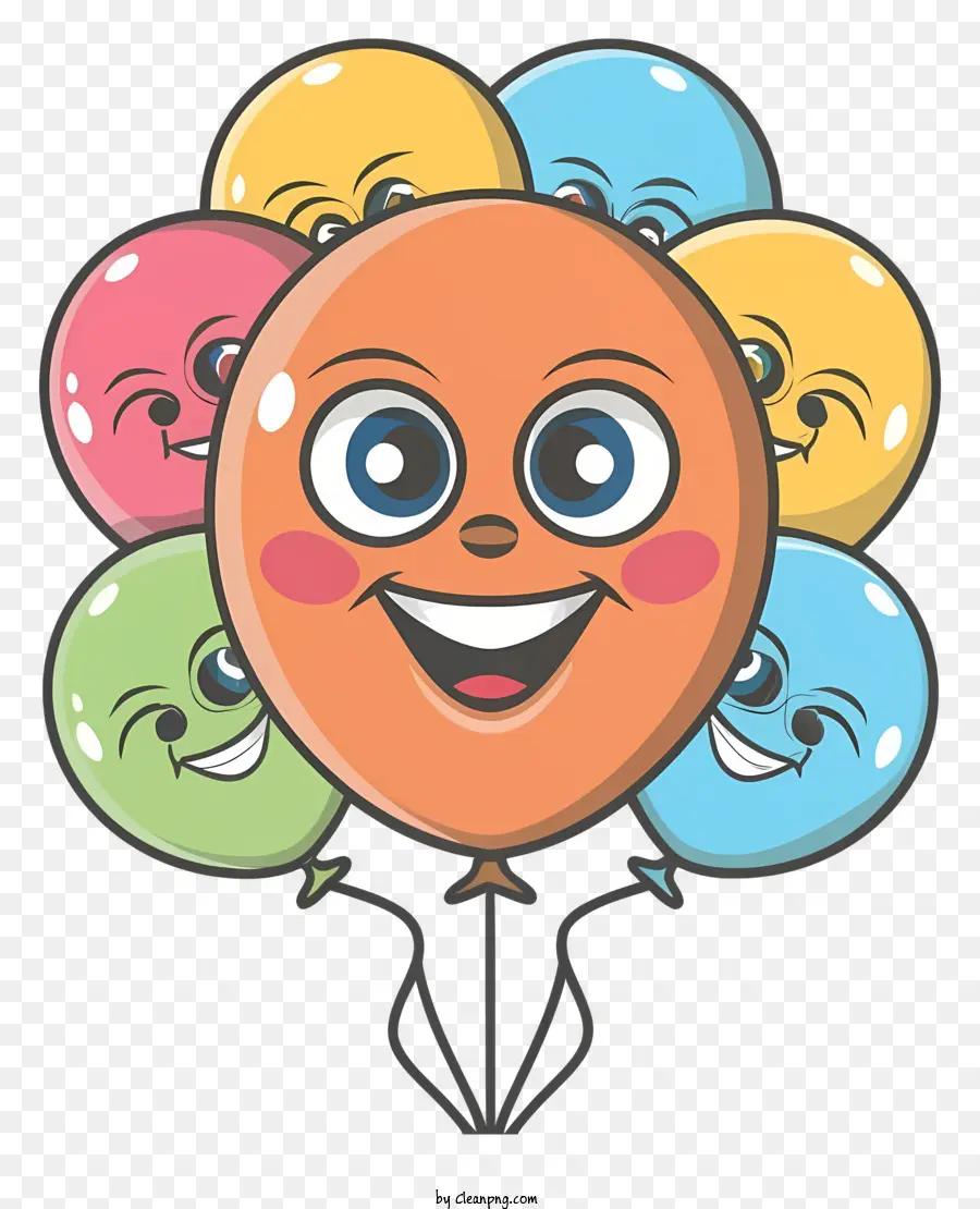 Gülümseyen Balonlar，Renkli Balonlar PNG