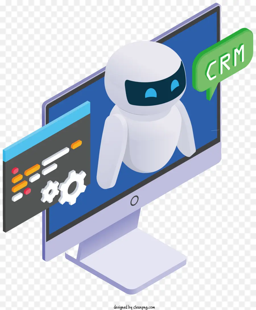 Bilgisayar Monitörü，Robot Crm PNG