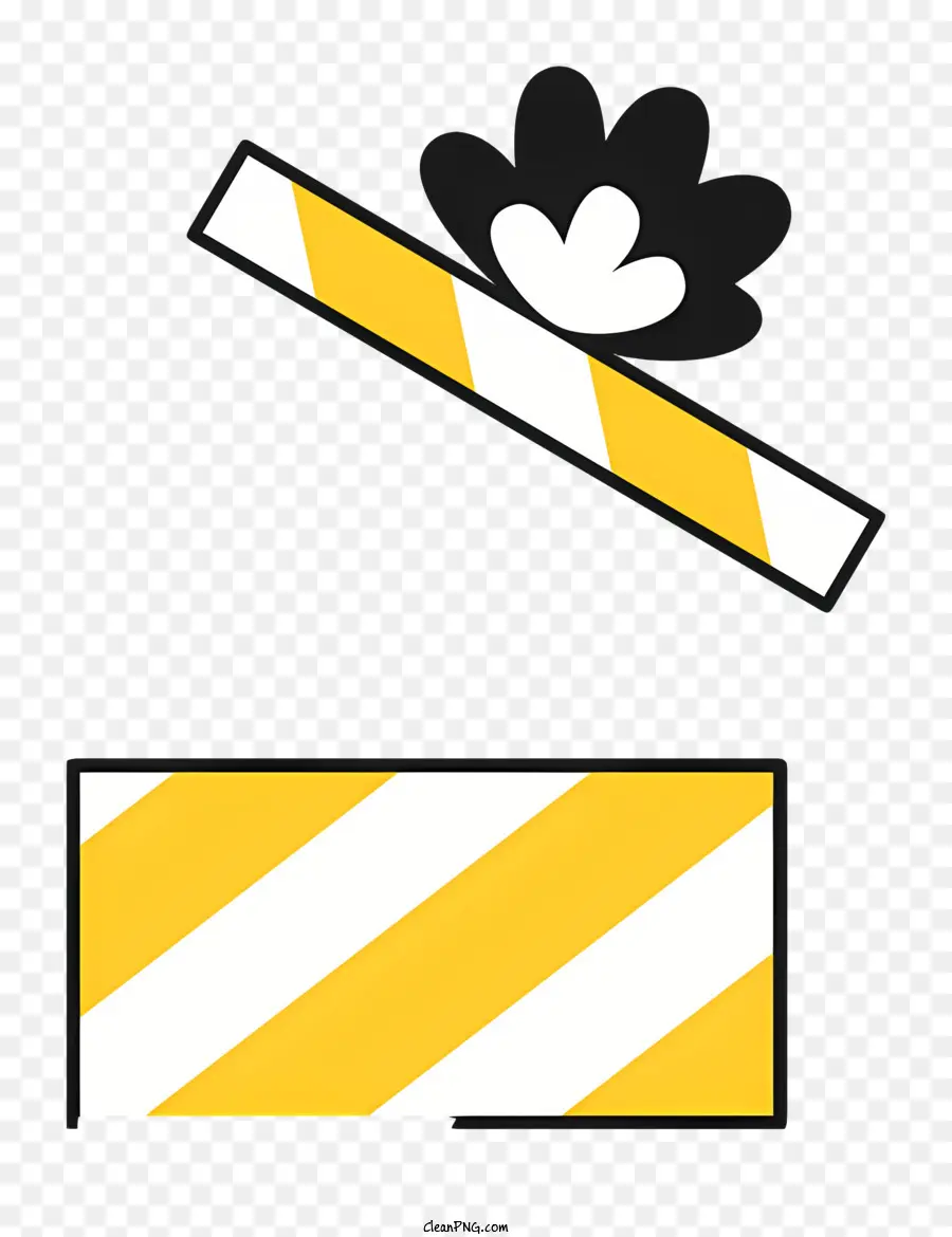 Sarı Ve Beyaz çizgili Kutu，Siyah Ve Beyaz Kurdele PNG