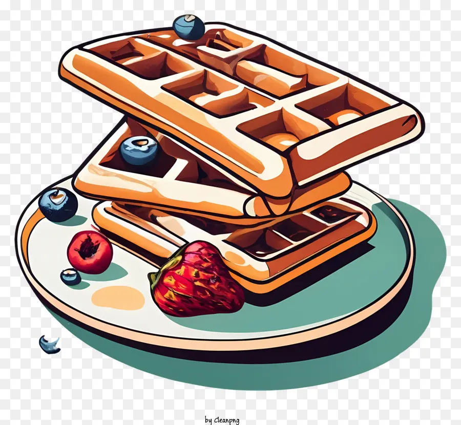 Waffle，çilek PNG