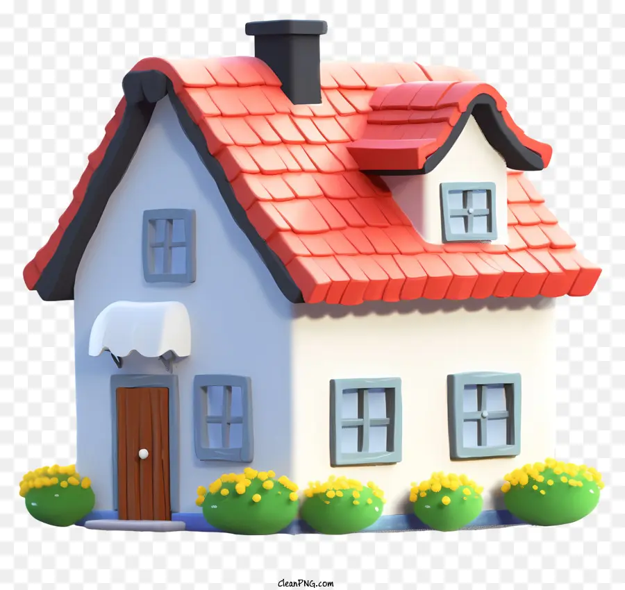 Küçük Beyaz Ev，Kırmızı Karo çatı PNG