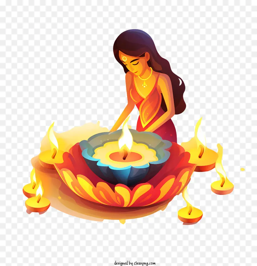 Diwali Diyas，Diya PNG