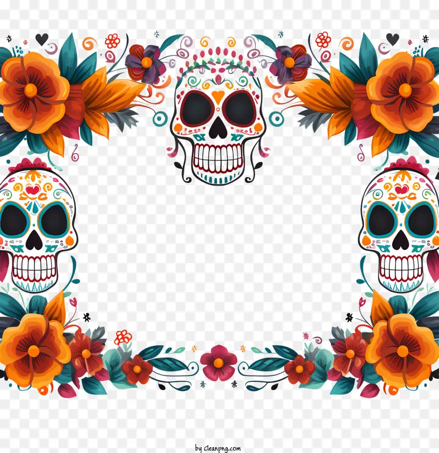 Dia De Muertos，Şeker Kafatasları PNG