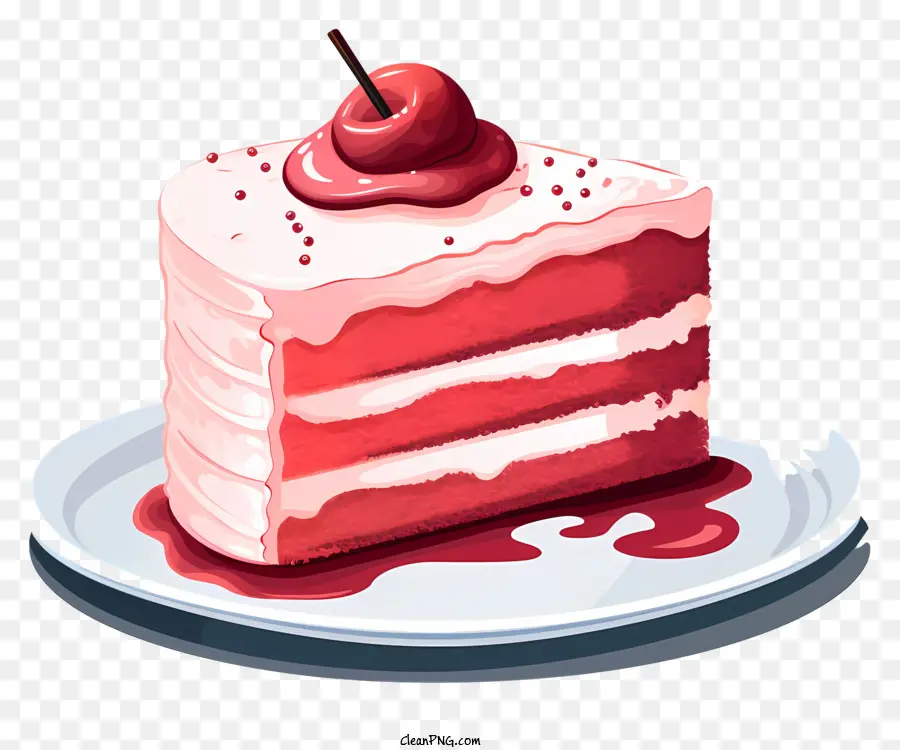 Kırmızı Kadife Kek，üstüne Kiraz PNG