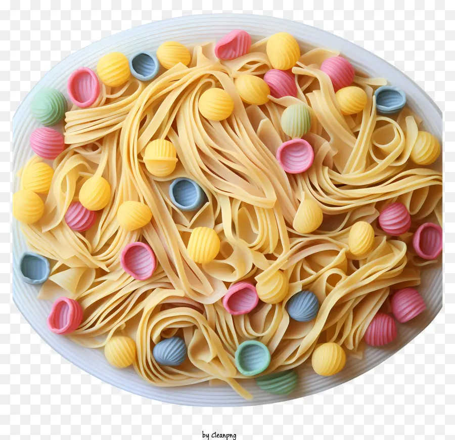 Spagetti Makarna，Renkli Makarna PNG