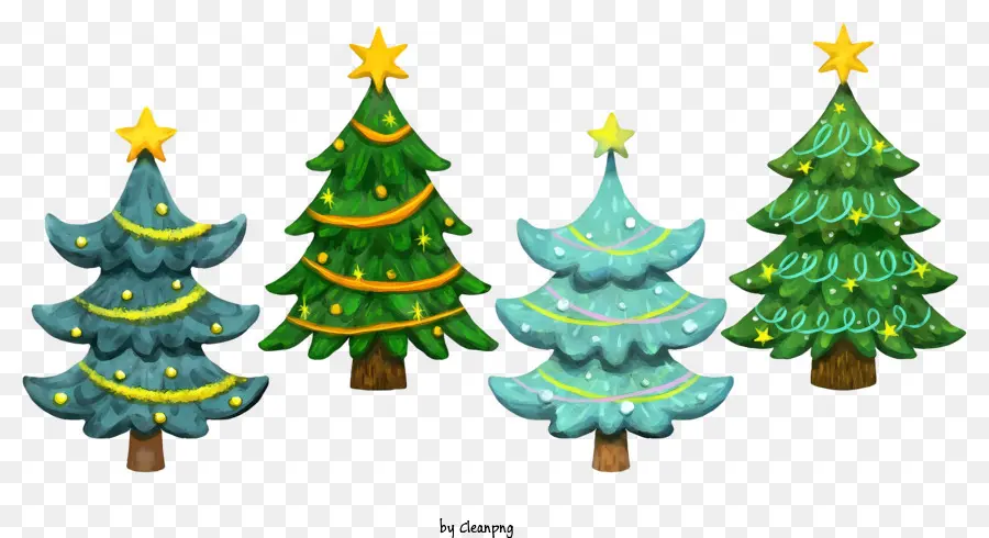 Noel Ağaçları，Altın Yıldız PNG