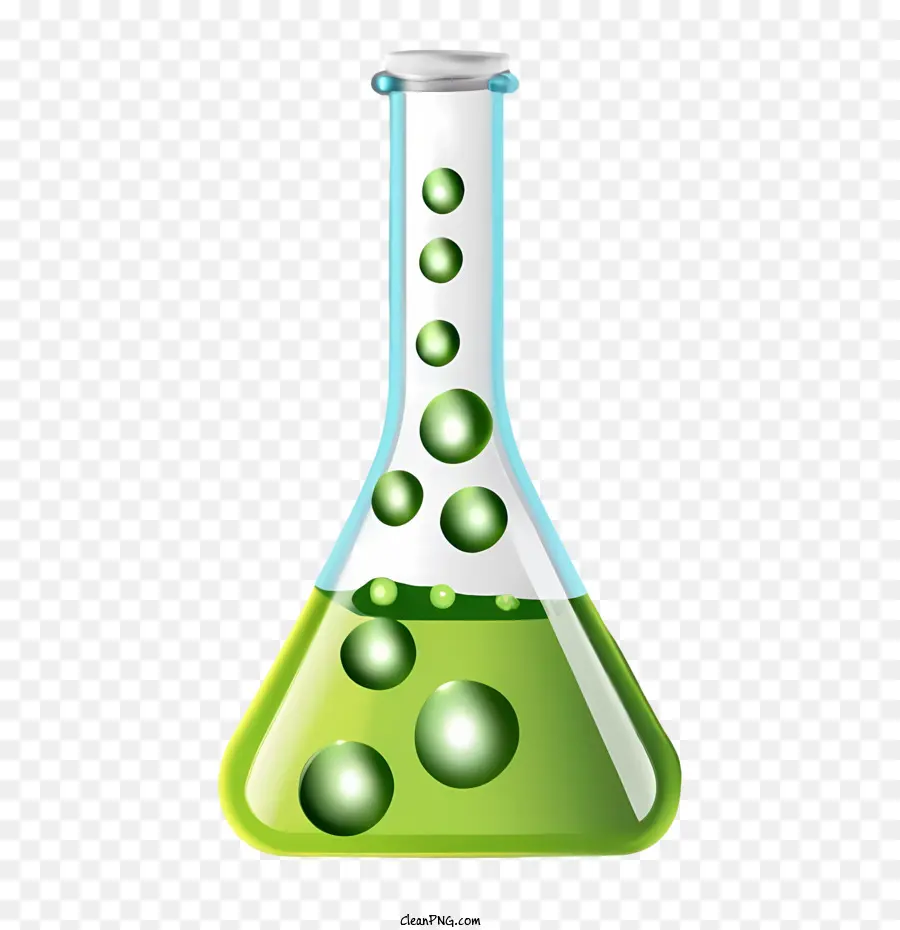 Erlenmeyer şişesi，Yeşil Sıvı PNG