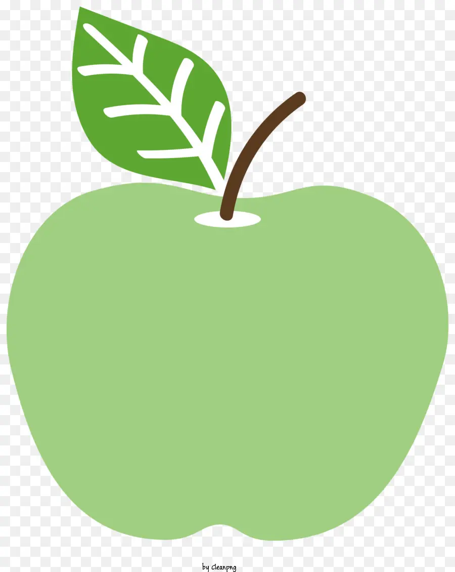 Yeşil Elma，Apple'da Yaprak PNG