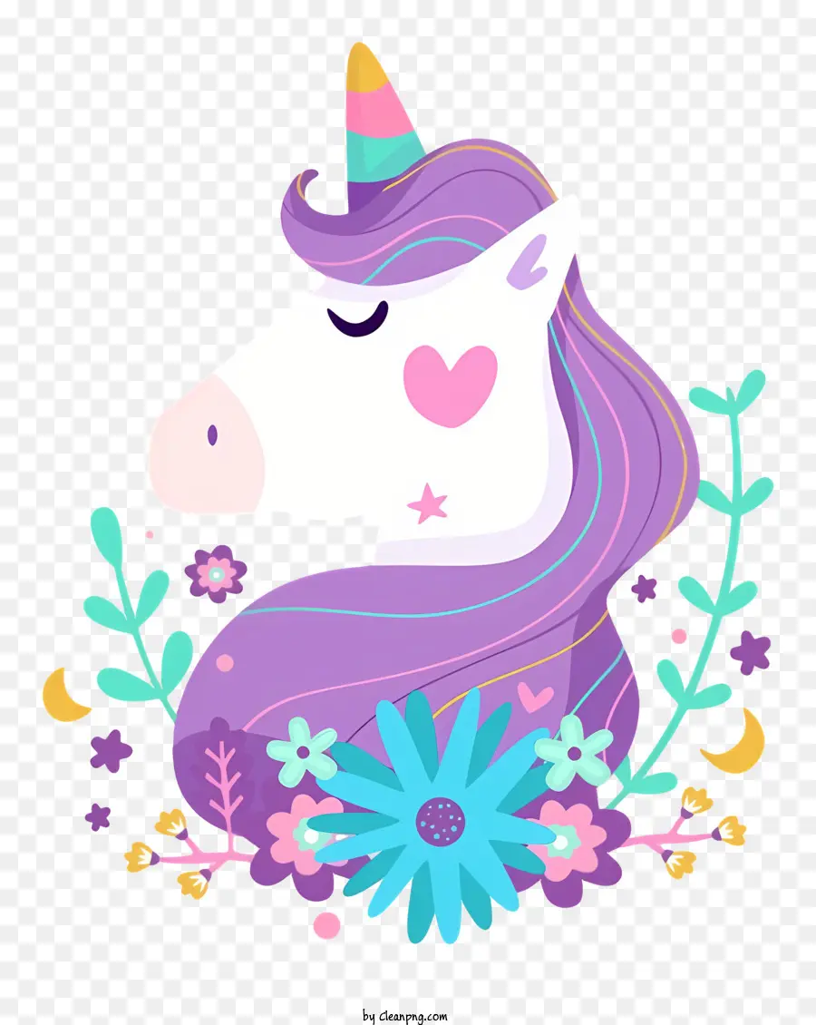 Unicorn，çiçek Taç PNG