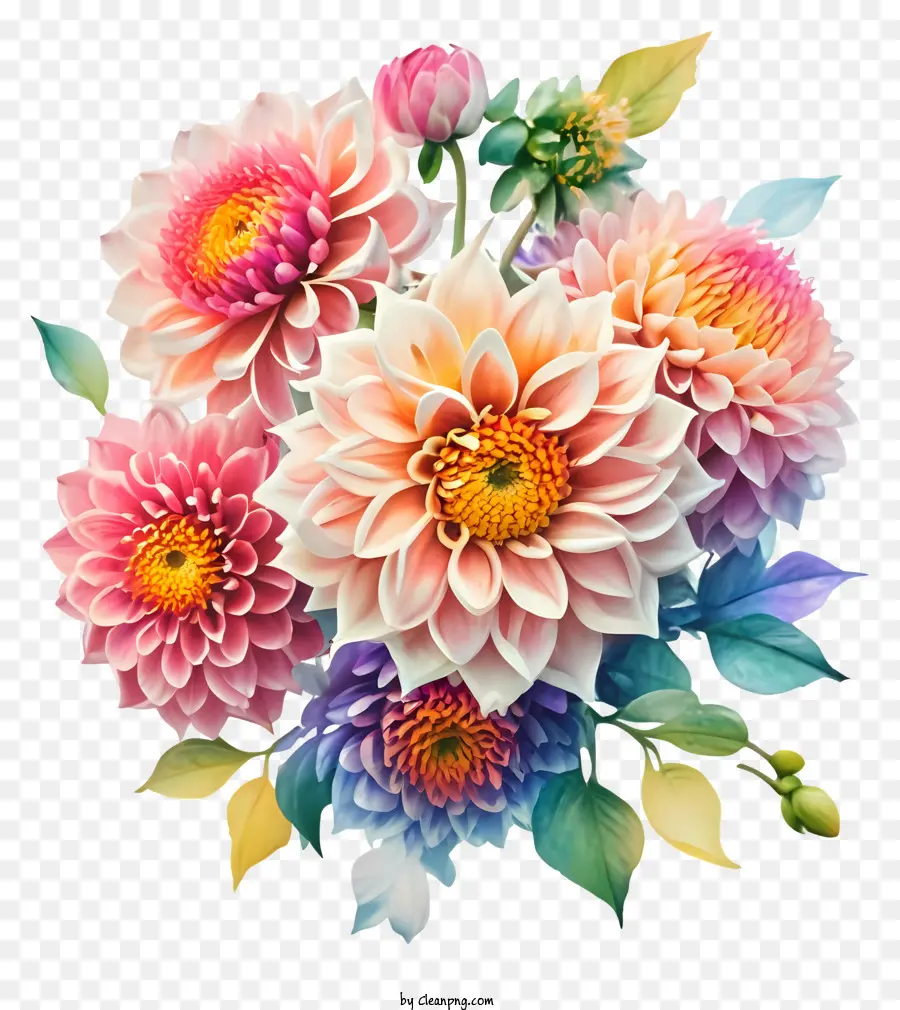 çiçek Buketi，çeşitli Renk PNG