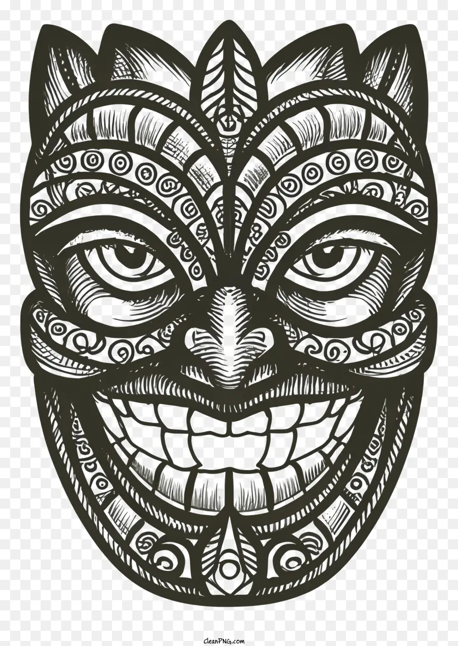 Siyah Ve Beyaz Çizim，Yüz Maskesi PNG