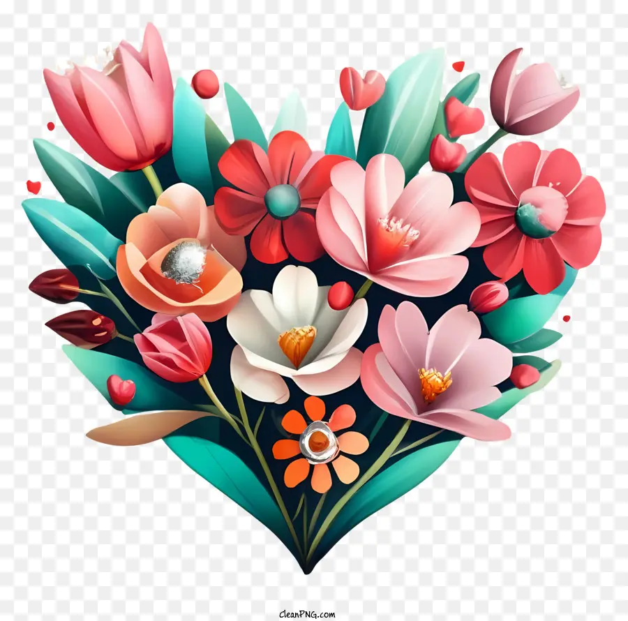 Heartshaped çiçek，çiçek Aranjmanı PNG