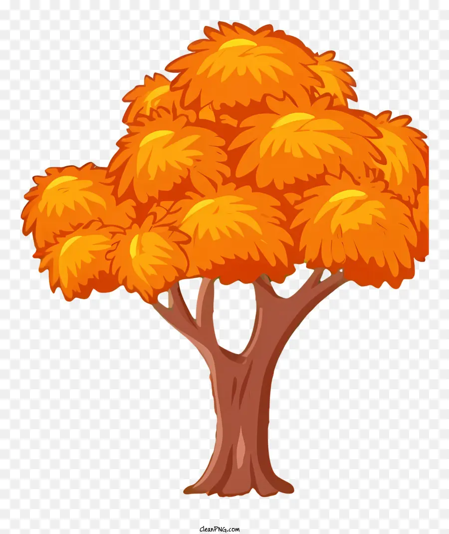 Karikatür Ağaç，Renkli Yaprakları PNG