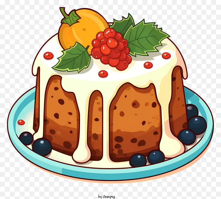 Krem Buzlanma Ile Kek，Pastanın üstünde Meyve PNG