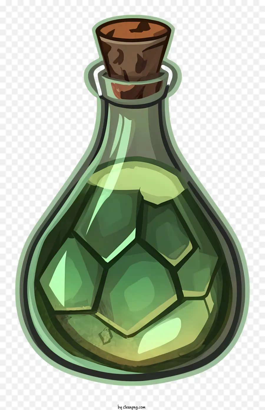 Küçük Yeşil Cam şişe，şeffaf Sulu Madde PNG